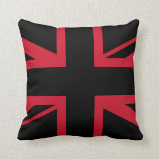 Union Jack ~ Black and Red Cushion