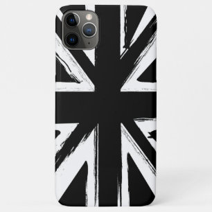 Union jack black and white art iPhone 11 pro max case