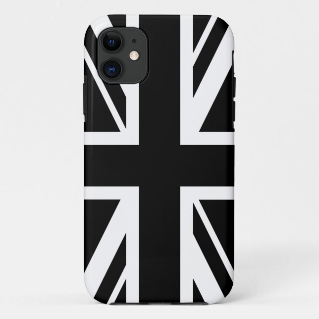 Union Jack ~ Black and White Case-Mate iPhone Case (Back)