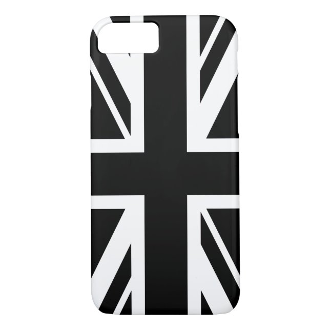 Union Jack ~ Black and White Case-Mate iPhone Case (Back)