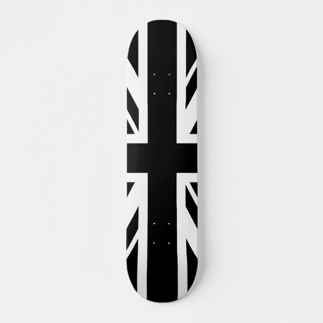 Union Jack ~ Black and White Skateboard (Front)