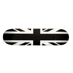 Union Jack ~ Black and White Skateboard