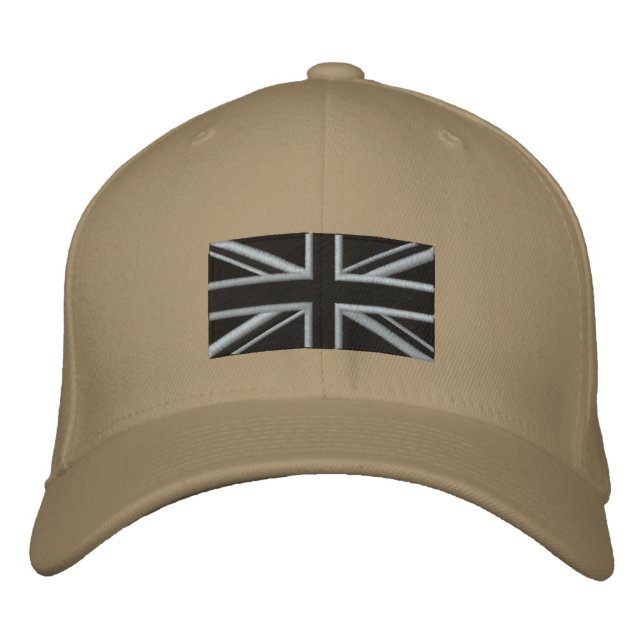Union Jack - Black Embroidered Hat (Front)