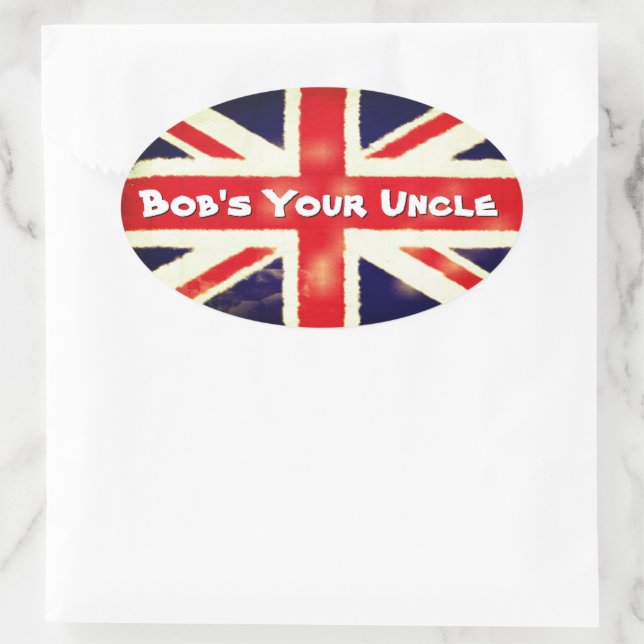 Union Jack Bob's Your Uncle Cool Oval Sticker (Bag)