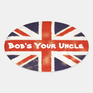 Union Jack Bobs Your Uncle Oval Sticker