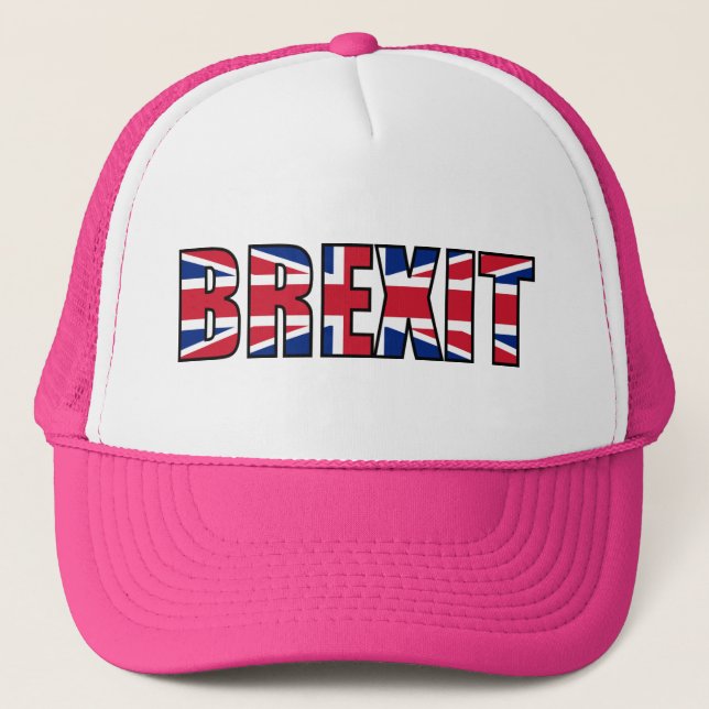 Union Jack Brexit, W-P Trucker Hat (Front)