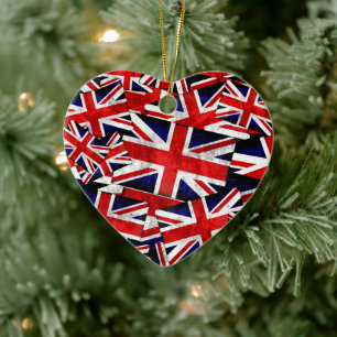 Union Jack British England UK Flag Ceramic Tree Decoration