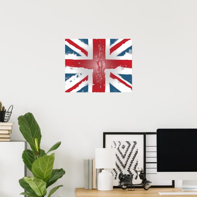 Union Jack British Flag Abstract Wax Art Poster (Home Office)