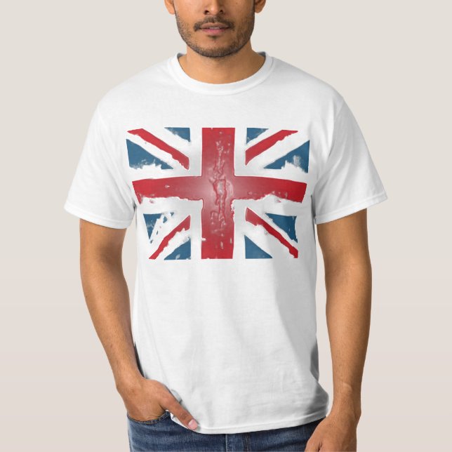 Union Jack British Flag Abstract Wax Art T-Shirt (Front)