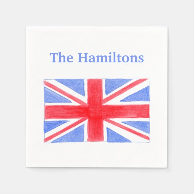 Union Jack British Flag Britannia  Napkin (Front)