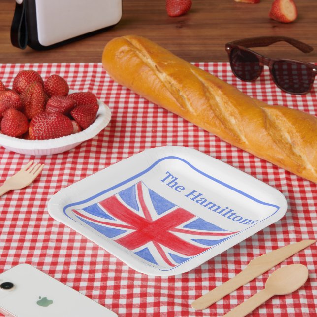 Union Jack British Flag Britannia  Paper Plate (Picnic)