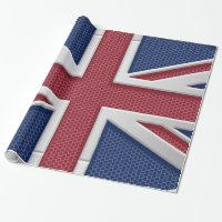 Union Jack British Flag Brushed Metal Look