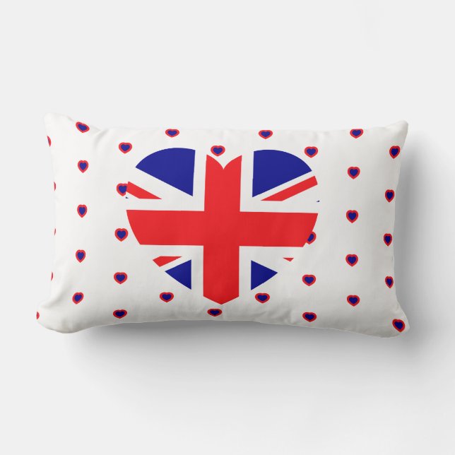 Union Jack British Flag England Red White Blue Lumbar Cushion (Front)