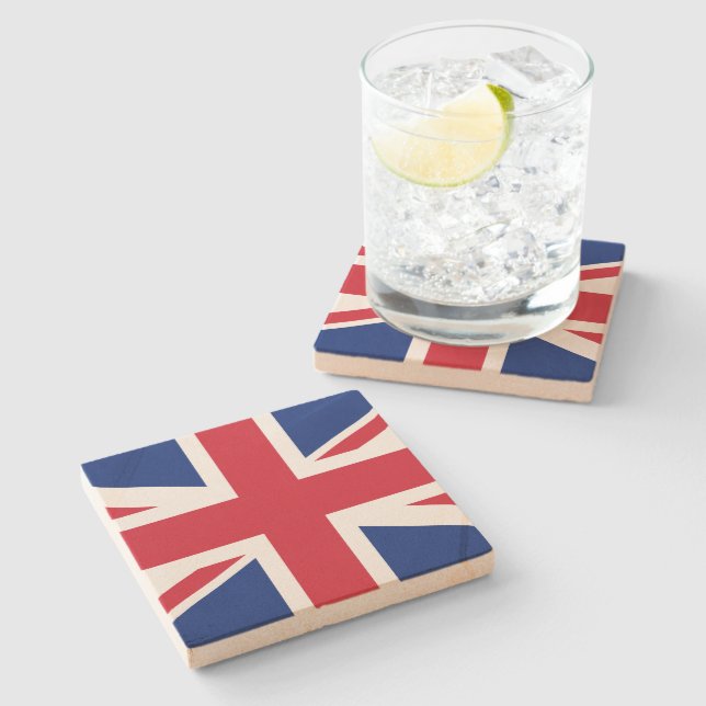 Union Jack (British flag) stone coaster (Side)