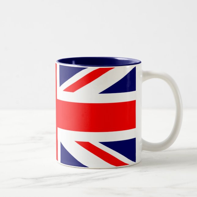 Union Jack British Flag Two-Tone Coffee Mug (Right)