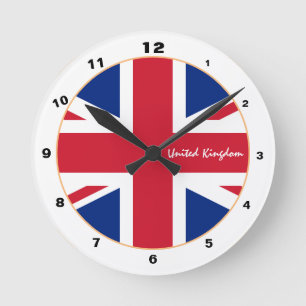 Union Jack, British Flag & United Kingdom Home Round Clock