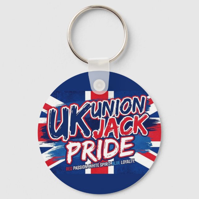 Union Jack British Flag Vintage Personalised Key Ring (Front)