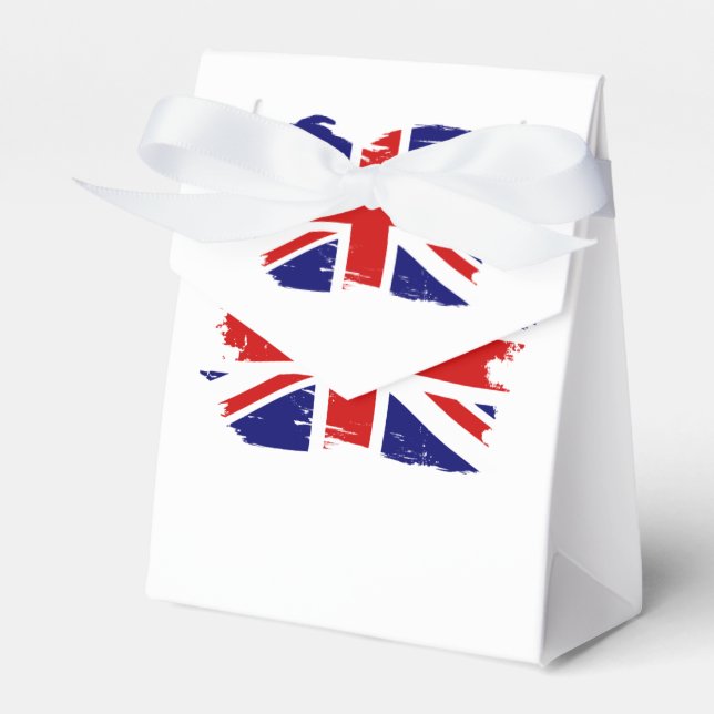 Union Jack British Flag With Grunge Favour Box (Front Side)