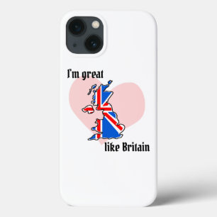 Union Jack British Flag with Heart and your Name iPhone 13 Case