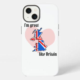 Union Jack British Flag with Heart and your Name iPhone 13 Case