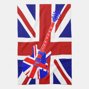 Union Jack British Guitar Art 2 Tea Towel