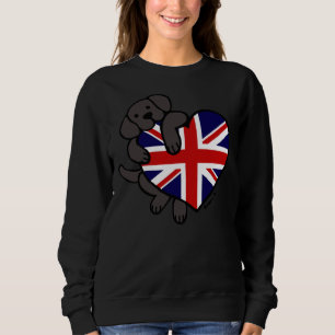 Union Jack British Heart Black Labrador Sweatshirt