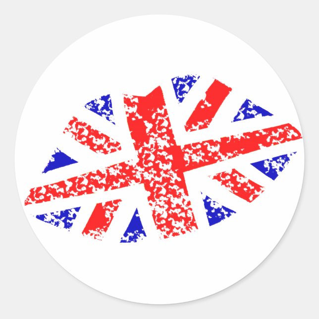 Union Jack British Kiss This! Stickers (Front)