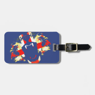 Union Jack British lion roar flag luggage tag