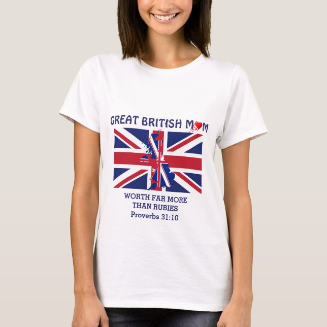 UNION JACK British Mum Proverbs 31 T-Shirt (Front)