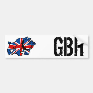 Union Jack Bulldog Bumper Sticker