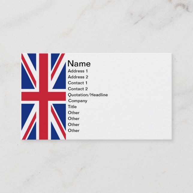 Union Jack Business Card (Front)