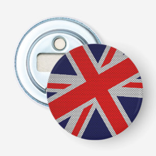 Union Jack Carbon Fibre Style Decor Bottle Opener