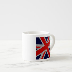 Union Jack Carbon Fibre Style Decor Espresso Cup