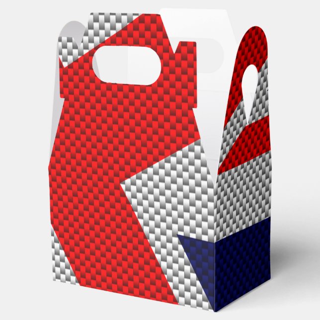 Union Jack Carbon Fibre Style Decor Favour Box (Opened)