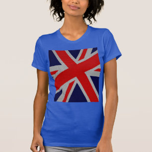 Union Jack Carbon Fibre Style Decor T-Shirt