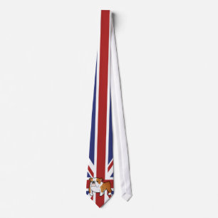Union Jack Cartoon English Bulldog Tie