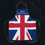 Union Jack Custom Name  Apron<br><div class="desc">Customise a fun Union Jack apron with your name. Patriotic red,  white and blue with blackletter typography which reads "Britain's Greatest Chef".  Great gift for Dad,  Uncle or Grandpa. Union Jack Custom Name Apron.</div>
