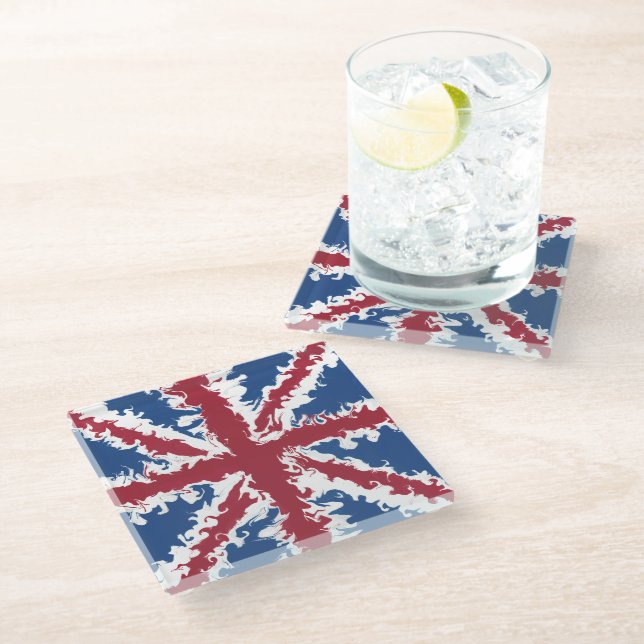 Union Jack Drink Mats UK Flag Decor Glass Coaster (Angled)