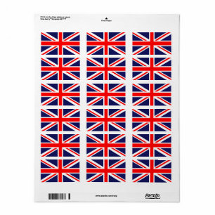 Union Jack England Flag Label