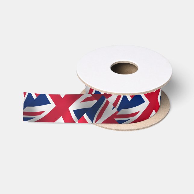 UNION JACK ENGLAND FLAG SATIN RIBBON (Spool)