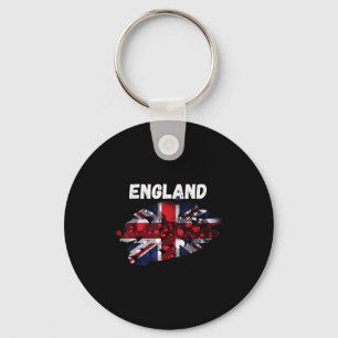Union Jack England Raining United Kingdom British Key Ring