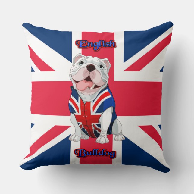 Union Jack English Bulldog Cushion (Front)