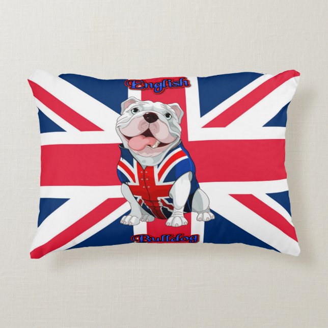 Union Jack English Bulldog Decorative Cushion (Front)