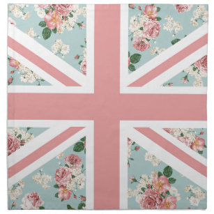 Union Jack English Roses Pattern Napkin