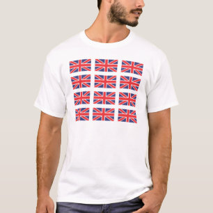 Union Jack Flag Adult White Tee Shirt