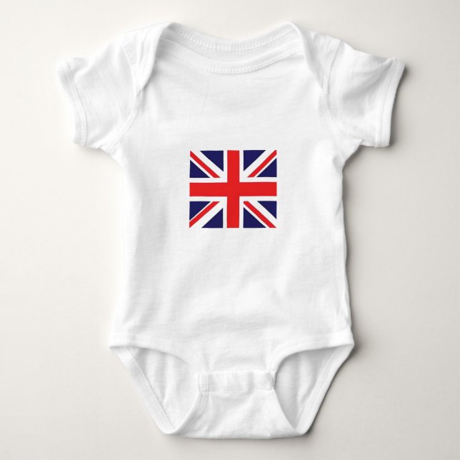 Union Jack Flag, Baby Bodysuit (Front)