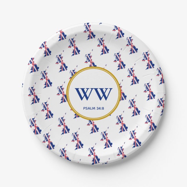 UNION JACK FLAG Birthday Heritage Party Paper Plate (Front)