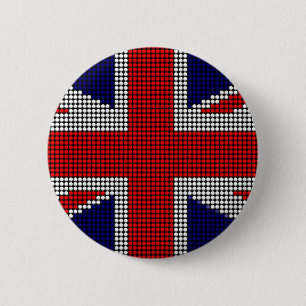 Union jack flag british flag 6 cm round badge
