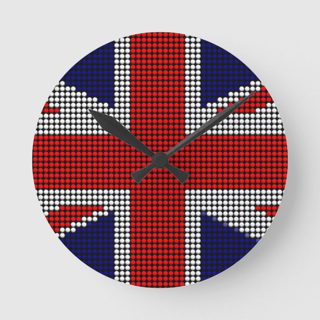 Union jack flag british flag round clock (Front)