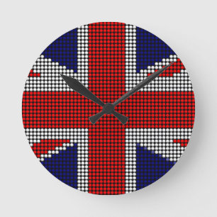 Union jack flag british flag round clock